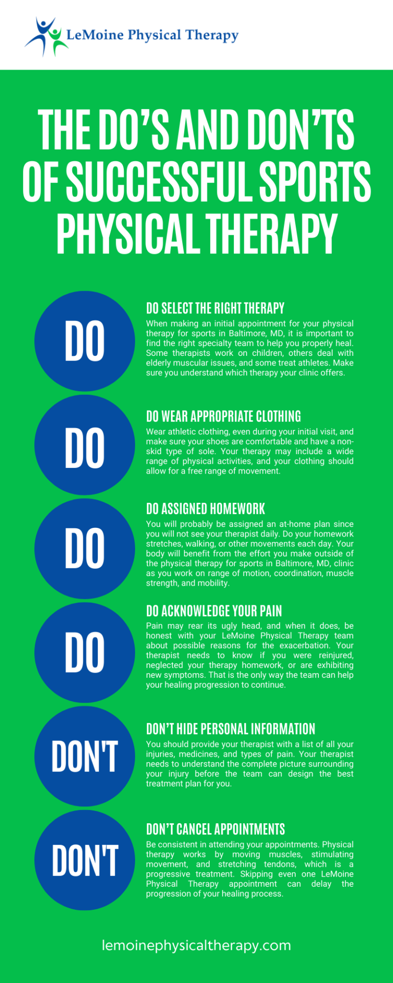 Physical Therapy for Sports Baltimore, MD LeMoine Physical Therapy