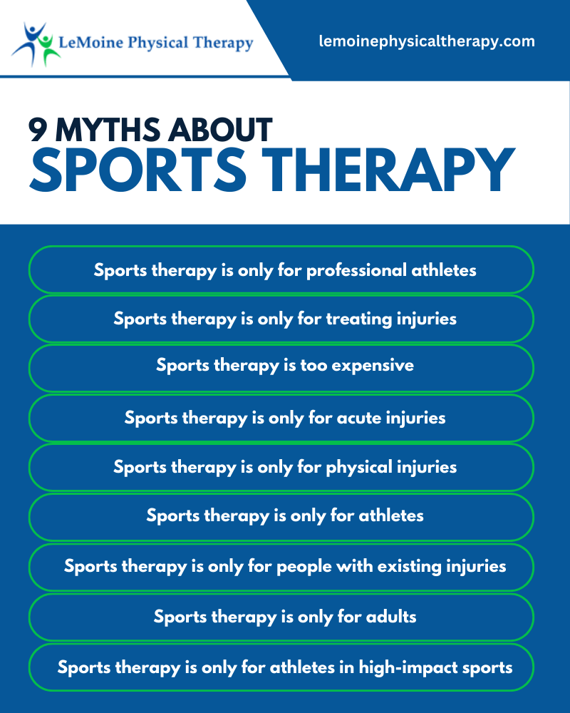 9 Myths About Sports Therapy Infographic