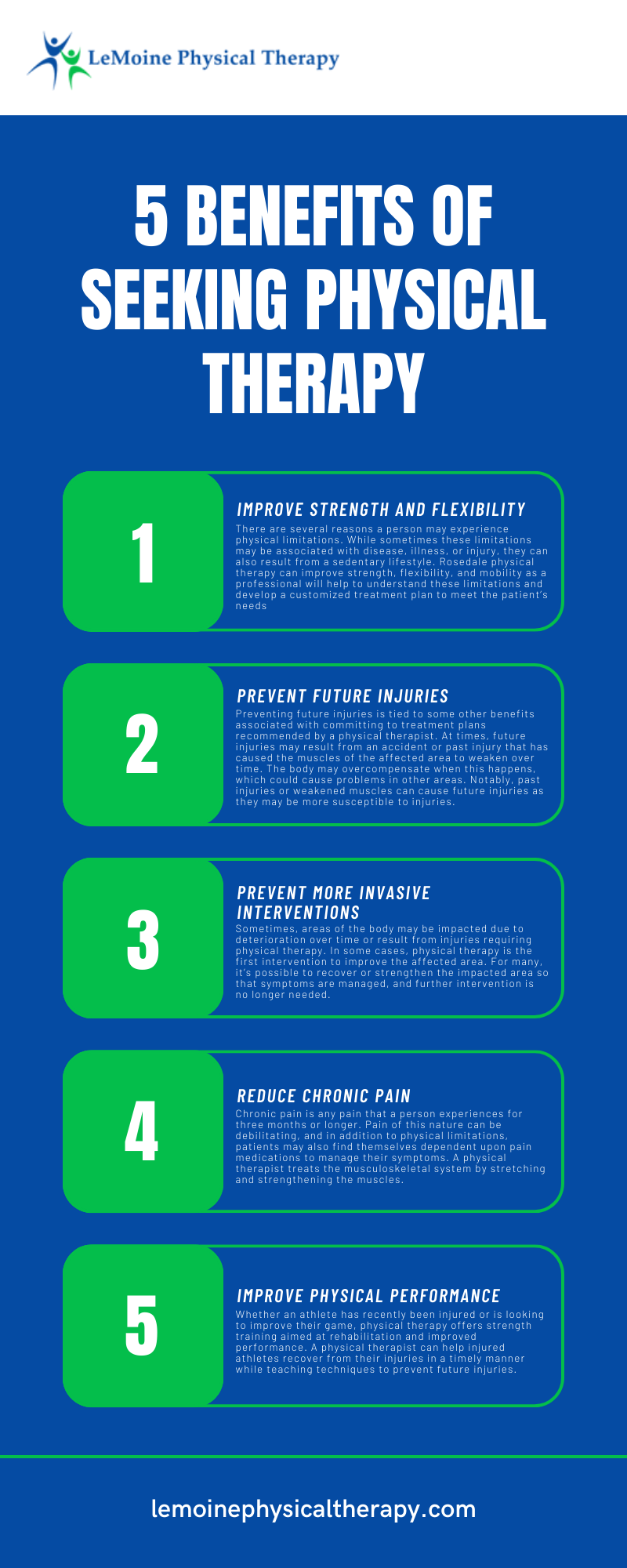 5 Benefits Of Seeking Physical Therapy Infographic