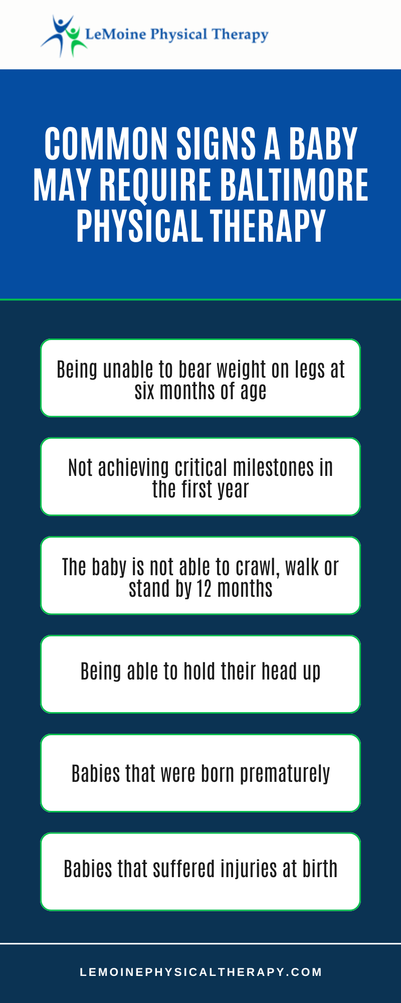 Common Signs A Baby May Require Baltimore Physical Therapy Infographic